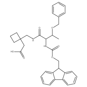 2-(1-{[(2R,3S)-3-(benzyloxy)-2-({[(9H-fluoren-9-yl)methoxy]carbonyl}amino)butanamido]methyl}cyclobutyl)acetic acid Structure