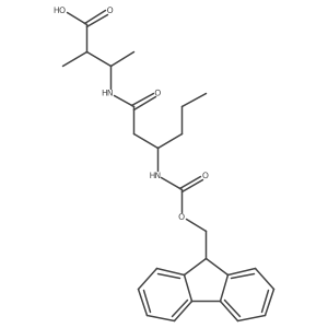3-[(3R)-3-({[(9H-fluoren-9-yl)methoxy]carbonyl}amino)hexanamido]-2-methylbutanoic acid Structure