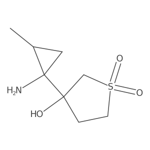 3-(1-Amino-2-methylcyclopropyl)-3-hydroxy-1lambda6-thiolane-1,1-dione结构式