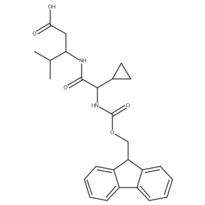 3-[2-cyclopropyl-2-({[(9H-fluoren-9-yl)methoxy]carbonyl}amino)acetamido]-4-methylpentanoic acid结构式