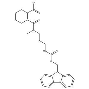 4-[5-({[(9H-fluoren-9-yl)methoxy]carbonyl}amino)-2-methylpentanoyl]thiomorpholine-3-carboxylic acid结构式