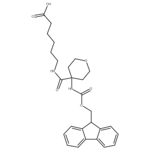 6-{[4-({[(9H-fluoren-9-yl)methoxy]carbonyl}amino)oxan-4-yl]formamido}hexanoic acid结构式