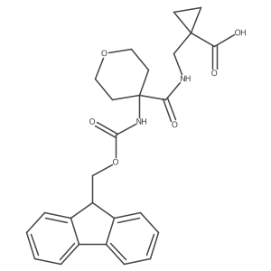 1-({[4-({[(9H-fluoren-9-yl)methoxy]carbonyl}amino)oxan-4-yl]formamido}methyl)cyclopropane-1-carboxylic acid结构式