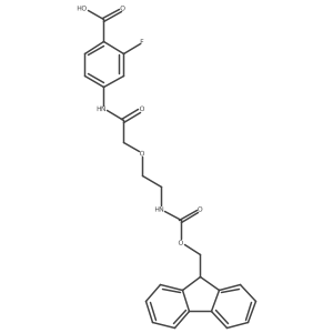 4-{2-[2-({[(9H-fluoren-9-yl)methoxy]carbonyl}amino)ethoxy]acetamido}-2-fluorobenzoic acid结构式