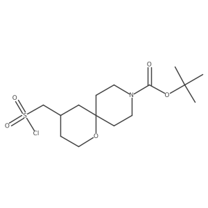 Tert-butyl 4-[(chlorosulfonyl)methyl]-1-oxa-9-azaspiro[5.5]undecane-9-carboxylate结构式