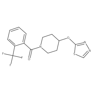 4-(1,3,4-Thiadiazol-2-yloxy)-1-[2-(trifluoromethyl)benzoyl]piperidine结构式
