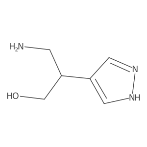 3-amino-2-(1H-pyrazol-4-yl)propan-1-ol结构式