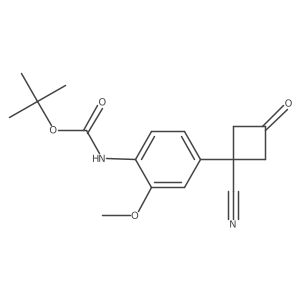 tert-butyl N-[4-(1-cyano-3-oxocyclobutyl)-2-methoxyphenyl]carbamate结构式