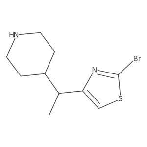 4-[1-(2-Bromo-1,3-thiazol-4-yl)ethyl]piperidine Structure