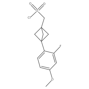 [3-(2-Fluoro-4-methoxyphenyl)-1-bicyclo[1.1.1]pentanyl]methanesulfonyl chloride结构式