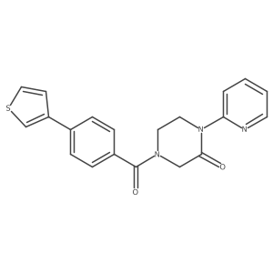 1-(Pyridin-2-yl)-4-(4-(thiophen-3-yl)benzoyl)piperazin-2-one Structure