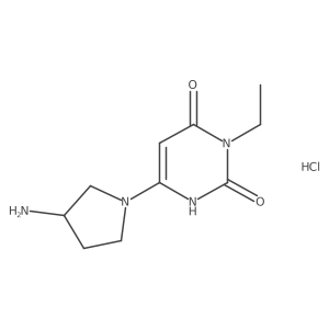 6-[(3S)-3-aminopyrrolidin-1-yl]-3-ethyl-1H-pyrimidine-2,4-dione;hydrochloride Structure