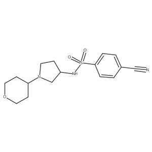 4-Cyano-N-[1-(oxan-4-yl)pyrrolidin-3-yl]benzenesulfonamide Structure