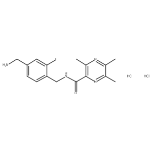 N-[[4-(Aminomethyl)-2-fluorophenyl]methyl]-3,5,6-trimethylpyrazine-2-carboxamide;dihydrochloride Structure