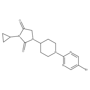 1-[1-(5-Bromopyrimidin-2-yl)piperidin-4-yl]-3-cyclopropylimidazolidine-2,4-dione结构式