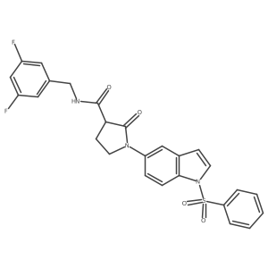 N-(3,5-Difluorobenzyl)-2-oxo-1-(1-(phenylsulfonyl)-1H-indol-5-yl)pyrrolidine-3-carboxamide Structure