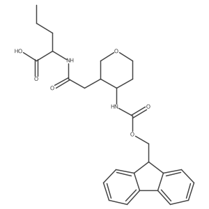(2R)-2-{2-[4-({[(9H-fluoren-9-yl)methoxy]carbonyl}amino)oxan-3-yl]acetamido}pentanoic acid Structure