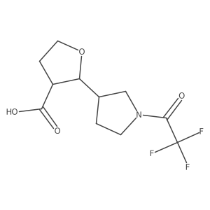 rac-(2R,3S)-2-[1-(2,2,2-trifluoroacetyl)pyrrolidin-3-yl]oxolane-3-carboxylic acid Structure