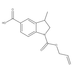 3-methyl-1-[(prop-2-en-1-yloxy)carbonyl]-2,3-dihydro-1H-indole-5-carboxylic acid结构式