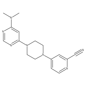 4-{4-[6-(Dimethylamino)pyrimidin-4-yl]piperazin-1-yl}pyridine-2-carbonitrile结构式