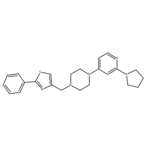 4-{4-[(2-Phenyl-1,3-thiazol-4-yl)methyl]piperazin-1-yl}-2-(pyrrolidin-1-yl)pyrimidine Structure