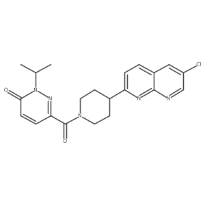 6-[4-(6-Chloro-1,8-naphthyridin-2-yl)piperidine-1-carbonyl]-2-(propan-2-yl)-2,3-dihydropyridazin-3-one Structure