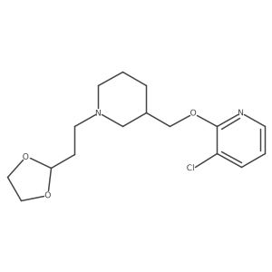 3-Chloro-2-({1-[2-(1,3-dioxolan-2-yl)ethyl]piperidin-3-yl}methoxy)pyridine结构式