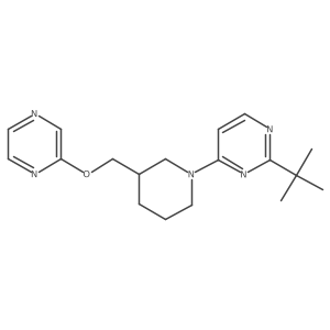 2-Tert-butyl-4-{3-[(pyrazin-2-yloxy)methyl]piperidin-1-yl}pyrimidine Structure