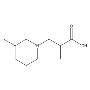 2-Methyl-3-(3-methylpiperidin-1-yl)propanoic acid结构式