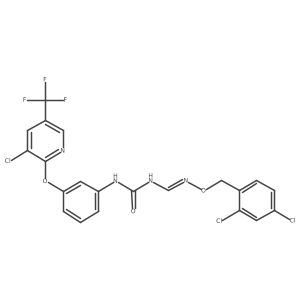 N-(3-{[3-chloro-5-(trifluoromethyl)-2-pyridinyl]oxy}phenyl)-N'-({[(2,4-dichlorobenzyl)oxy]imino}methyl)urea Structure