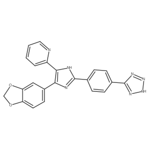 2-{4-Benzo[1,3]dioxol-5-yl-2-[4-(2h-tetrazol-5-yl)-phenyl]-1h-imidazol-5-yl}-pyridine结构式