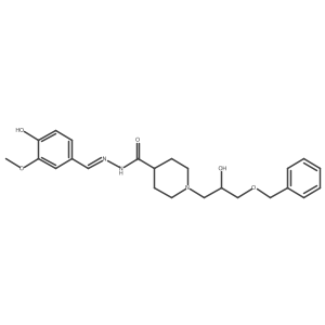 (E)-1-(3-(benzyloxy)-2-hydroxypropyl)-N'-(4-hydroxy-3-methoxybenzylidene)piperidine-4-carbohydrazide结构式