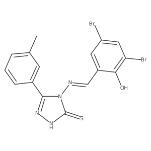 4-((3,5-Dibromo-2-hydroxybenzylidene)amino)-3-(m-tolyl)-1H-1,2,4-triazole-5(4H)-thione结构式