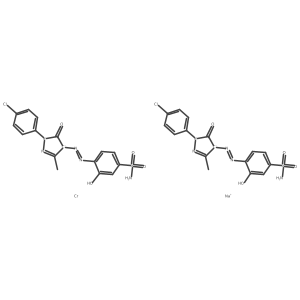 Sodium bis(4-((1-(4-chlorophenyl)-4,5-dihydro-3-methyl-5-oxo-1H-pyrazol-4-yl)azo)-3-hydroxybenzene-1-sulphonamidato(2-))chromate(1-)结构式
