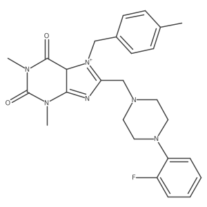 8-[[4-(2-fluorophenyl)piperazin-1-yl]methyl]-1,3-dimethyl-7-[(4-methylphenyl)methyl]-5H-purin-7-ium-2,6-dione Structure