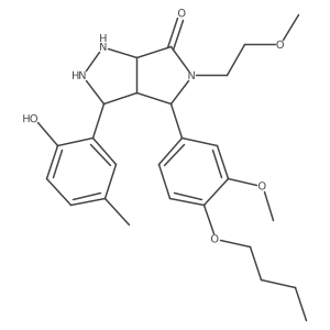 4-(4-Butoxy-3-methoxyphenyl)-3-(2-hydroxy-5-methylphenyl)-5-(2-methoxyethyl)-1,2,3,3a,4,6a-hexahydropyrrolo[3,4-c]pyrazol-6-one结构式