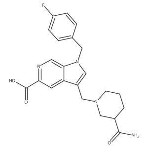 1h-Pyrrolo[2,3-c]pyridine-5-carboxylic acid,3-[[3-(aminocarbonyl)-1-piperidinyl]methyl]-1-[(4-fluorophenyl)methyl]- Structure