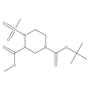 4-Methanesulfonyl-piperazine-1,3-dicarboxylic acid 1-tert-butyl ester 3-methyl ester Structure