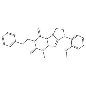 6-(2-Methoxyphenyl)-4-methyl-2-(2-phenylethyl)-4a,7,8,9a-tetrahydropurino[7,8-a]imidazole-1,3-dione结构式