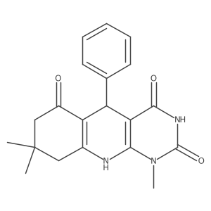 1,8,8-trimethyl-5-phenyl-5,8,9,10-tetrahydropyrimido[4,5-b]quinoline-2,4,6(1H,3H,7H)-trione Structure