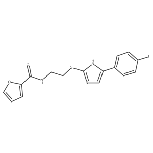N-[2-[[5-(4-fluorophenyl)-1H-imidazol-2-yl]sulfanyl]ethyl]furan-2-carboxamide结构式