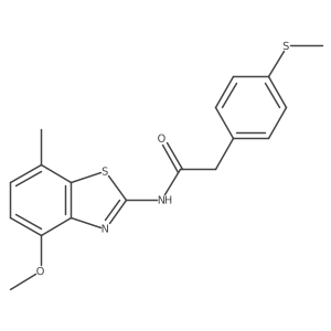 N-(4-methoxy-7-methylbenzo[d]thiazol-2-yl)-2-(4-(methylthio)phenyl)acetamide结构式