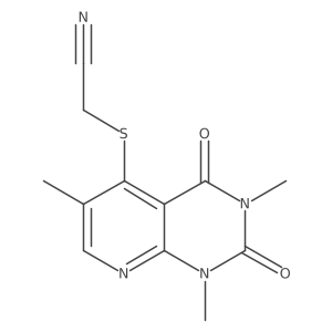 2-((1,3,6-Trimethyl-2,4-dioxo-1,2,3,4-tetrahydropyrido[2,3-d]pyrimidin-5-yl)thio)acetonitrile结构式
