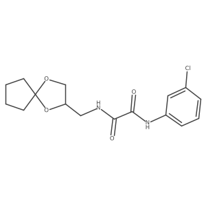N1-(1,4-dioxaspiro[4.4]nonan-2-ylmethyl)-N2-(3-chlorophenyl)oxalamide结构式