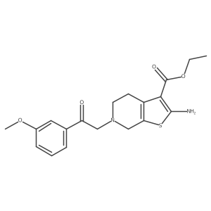 Ethyl 2-amino-6-[2-(3-methoxyphenyl)-2-oxoethyl]-4,5,6,7-tetrahydrothieno[2,3-c]pyridine-3-carboxylate结构式