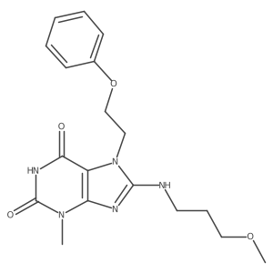 8-((3-methoxypropyl)amino)-3-methyl-7-(2-phenoxyethyl)-1H-purine-2,6(3H,7H)-dione结构式