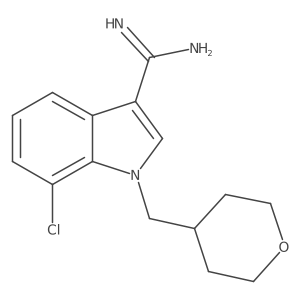 7-chloro-1-(oxan-4-ylmethyl)-1H-indole-3-carboximidamide结构式