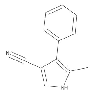 5-methyl-4-phenyl-1H-pyrrole-3-carbonitrile结构式