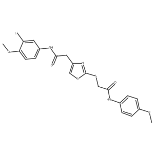 N-(3-chloro-4-methoxyphenyl)-2-(2-((2-((4-methoxyphenyl)amino)-2-oxoethyl)thio)thiazol-4-yl)acetamide Structure
