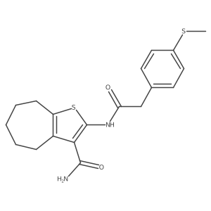 2-(2-(4-(methylthio)phenyl)acetamido)-5,6,7,8-tetrahydro-4H-cyclohepta[b]thiophene-3-carboxamide Structure